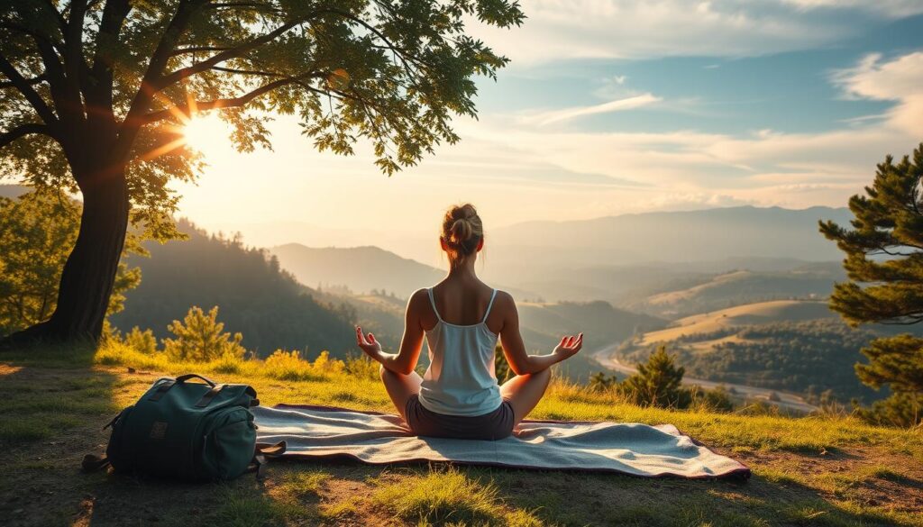 yoga practice on the road